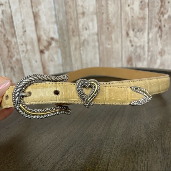 Brighton Croc Embossed Leather Heart Belt Size M/30 Women main image 8